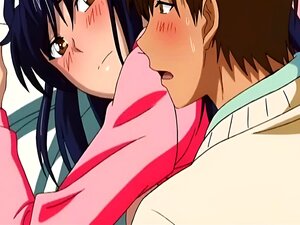 Schlampige süße Hentai-Mädchen bekommt ihren Mund mit einem großen