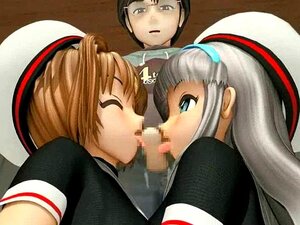 Süße animierte Mädchen fingern sich