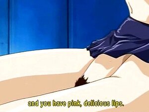 Busige Anime-Babe an jedem Ende gefesselt