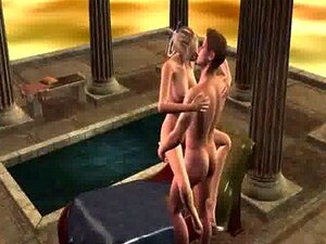 Büstenhafte 3D-Cartoon-Blondine wird hart gefickt 1