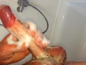 Bara jag städar min kuk såpig dusch runk